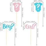 12 Pcs Boy Or Girl Centerpiece Sticks Double Sided Glitter Onesie Question Mark Gender Reveal Table Flower Centerpieces Sticks For Baby Shower Kids Birthday Party Table Flowers Decorations Supplies