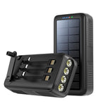 Solar Charger Power Bank 63200Mah, Portable Charger With Dual Outputs & Dual Inputs 4 Leds Flashlight, Hand Crank Power Bank Fast Charging Battery Pack For Outdoor Camping Survival Gear