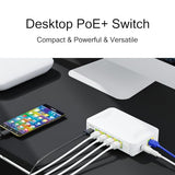 En-S4P1C 5 Port Poe Switch - 4 Poe+ Ports & 1 Usb-C, Unmanaged Network Switch