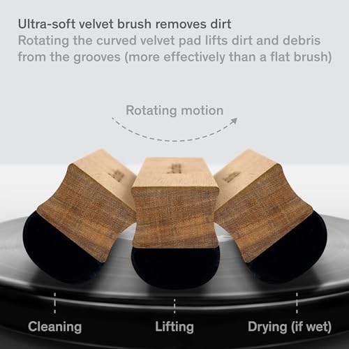 Record Cleaner Brush - Velvet Vinyl Brush - Record Player Accessories for Vinyl Cleaning