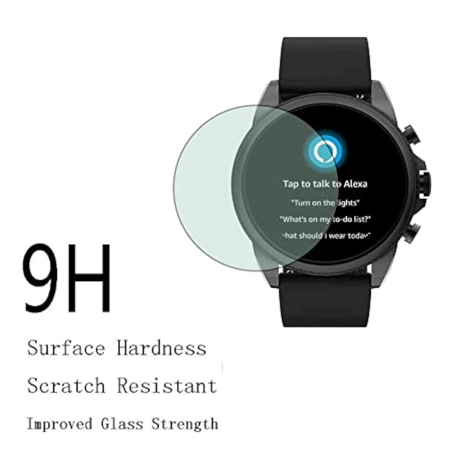 Watch Screen Protector (3+1Pack) Compatible With Fossil Gen 6 44Mm, Tempered Glass Film Anti-Scratch High Definition Full Coverage And Soft Tpu Protective Case, Black