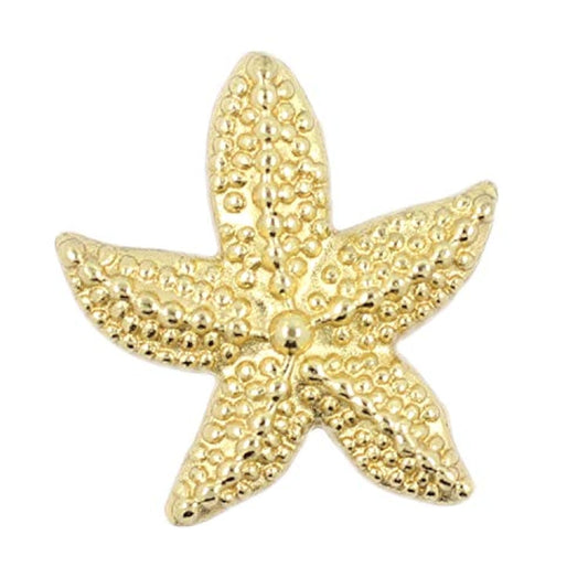 12 Pieces Starfish Light Gold Metal Shank Buttons 19Mm (Light Gold)