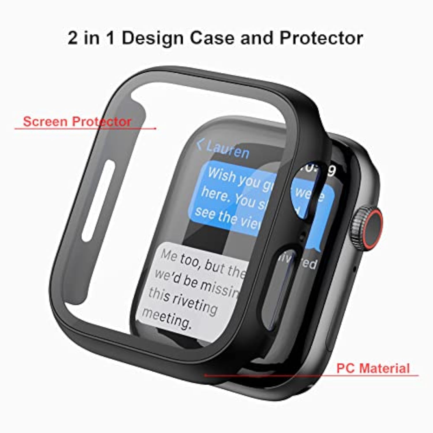 5 Pack Case With Tempered Glass Screen Protector For Watch Series 9 8 7 41Mm, Pc Hard Ultra-Thin Slim Fit Scratch Resistant Bumper Protective Cover For Iwatch S9 S8 S7 41Mm Accessories