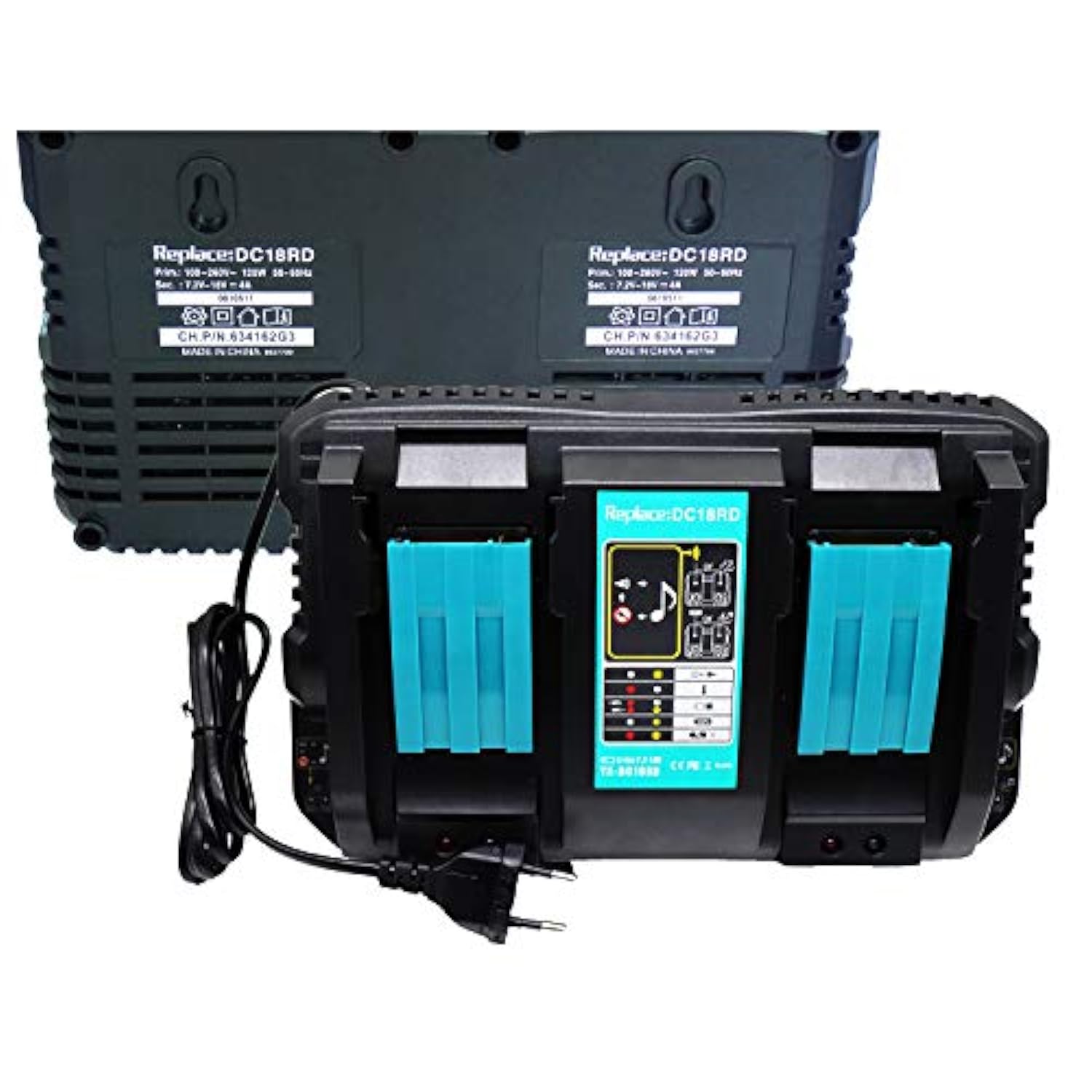 18V Dc18Rd Dual Charger Compatible With Chargers Dc18Rc Dc18Rf Dc18Sf Suitable For Makita Bl1860 Bl1850 Bl1840 Bl1830 Bl1815