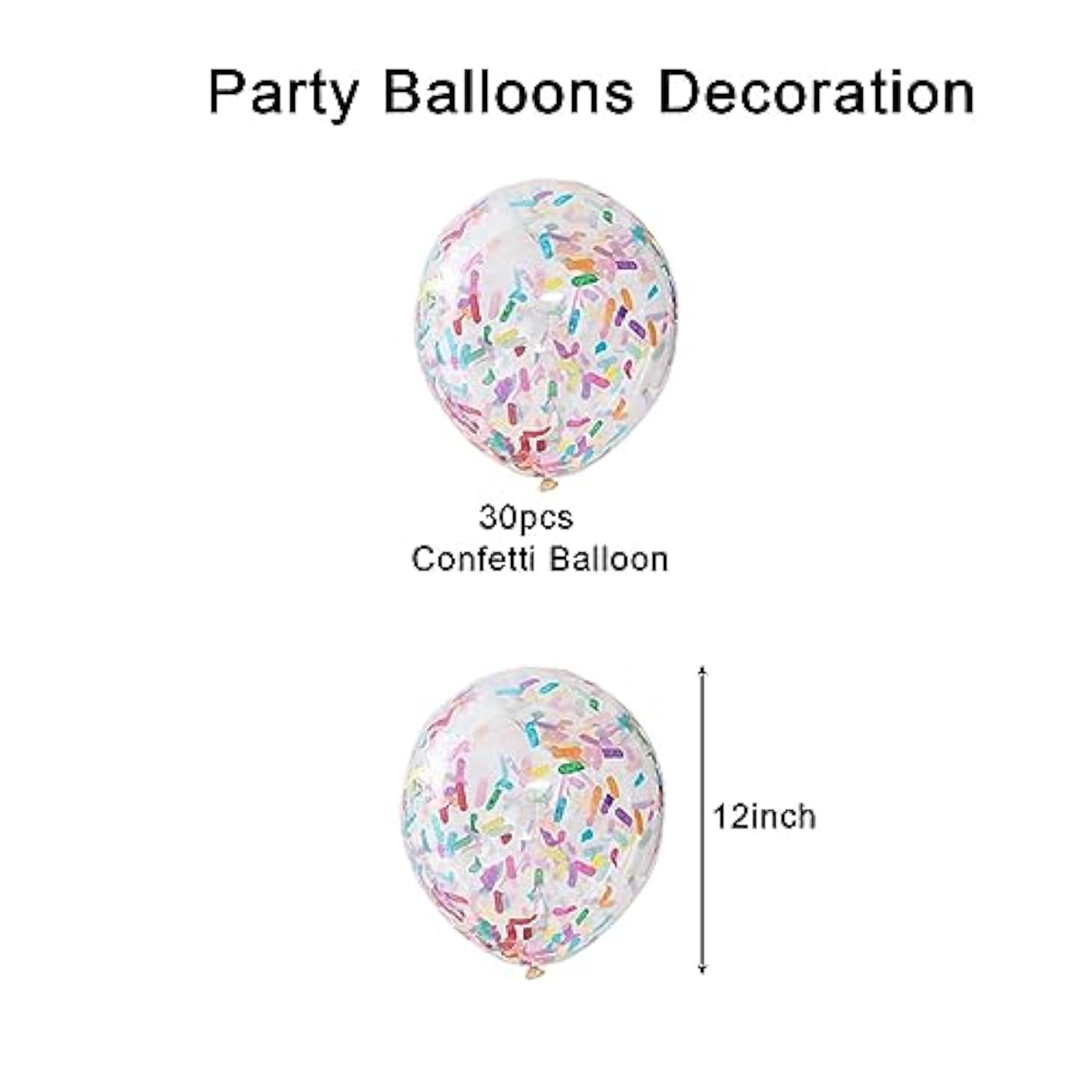 30Pcs Party Balloon Birthday Balloons Sprinkles Confetti Balloon Pack - Ice Cream Sprinkle Balloons With Bright Confetti Party Decoration, Wedding, Bridal, Proposal