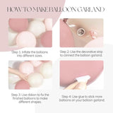 136pcs Boho Dusty Rose Pink Blush White Balloon Arch Kit for Wedding & Party