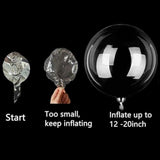 15pcs 20" Clear Pre-Stretched Bobo Balloons for Christmas & New Year Décor