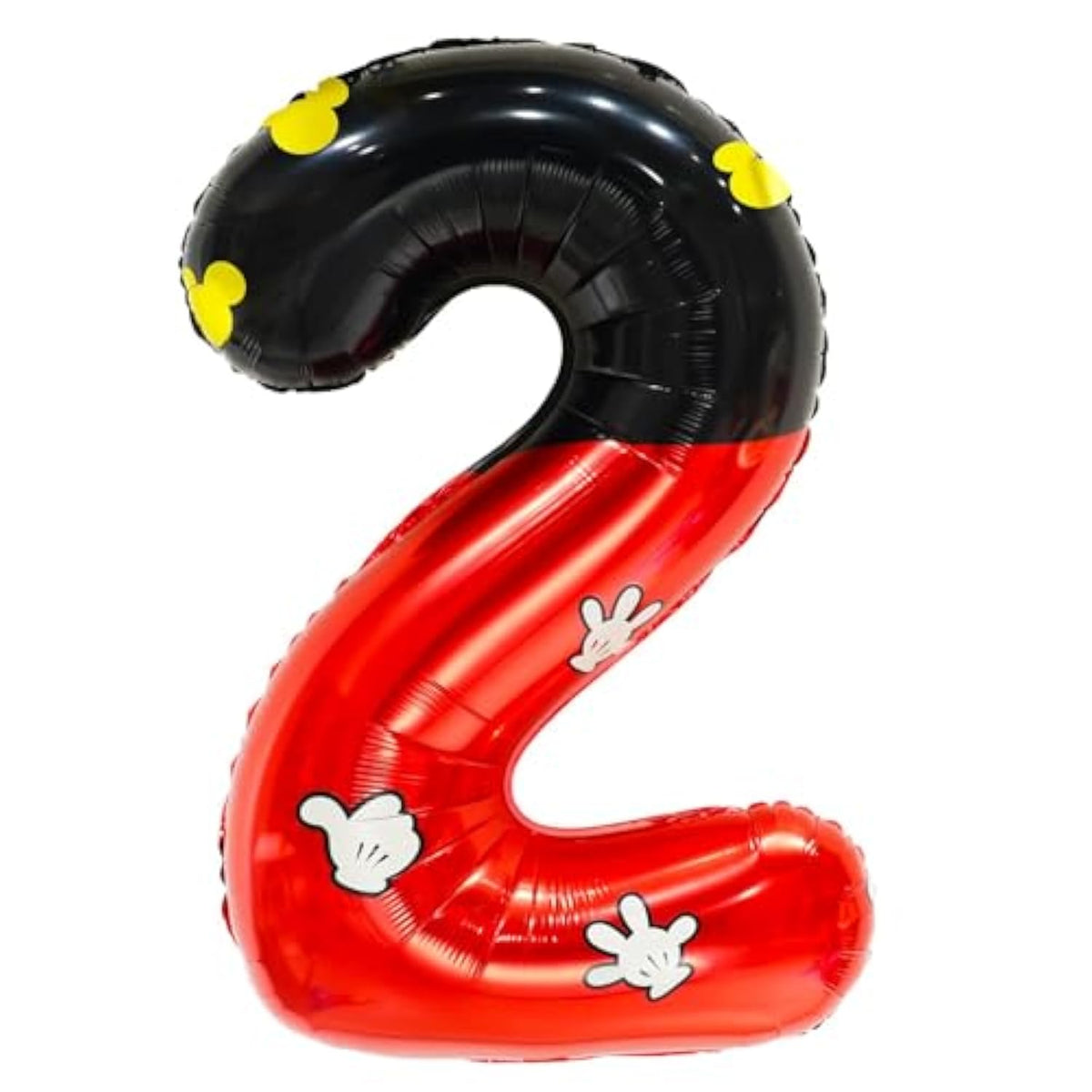 40" Black & Red Mouse Number 2 Balloon — Giant Mickey-Style Party Decor
