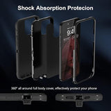 Case Compatible With Iphone 14 Pro Max, Heavy Duty Protective Black Phone Case, Full Body Shockproof Durable Silicone Rubber With Hard Pc Rugged Sturdy Phone Cover For 14 Pro Max 6.7 Inch. (Black)