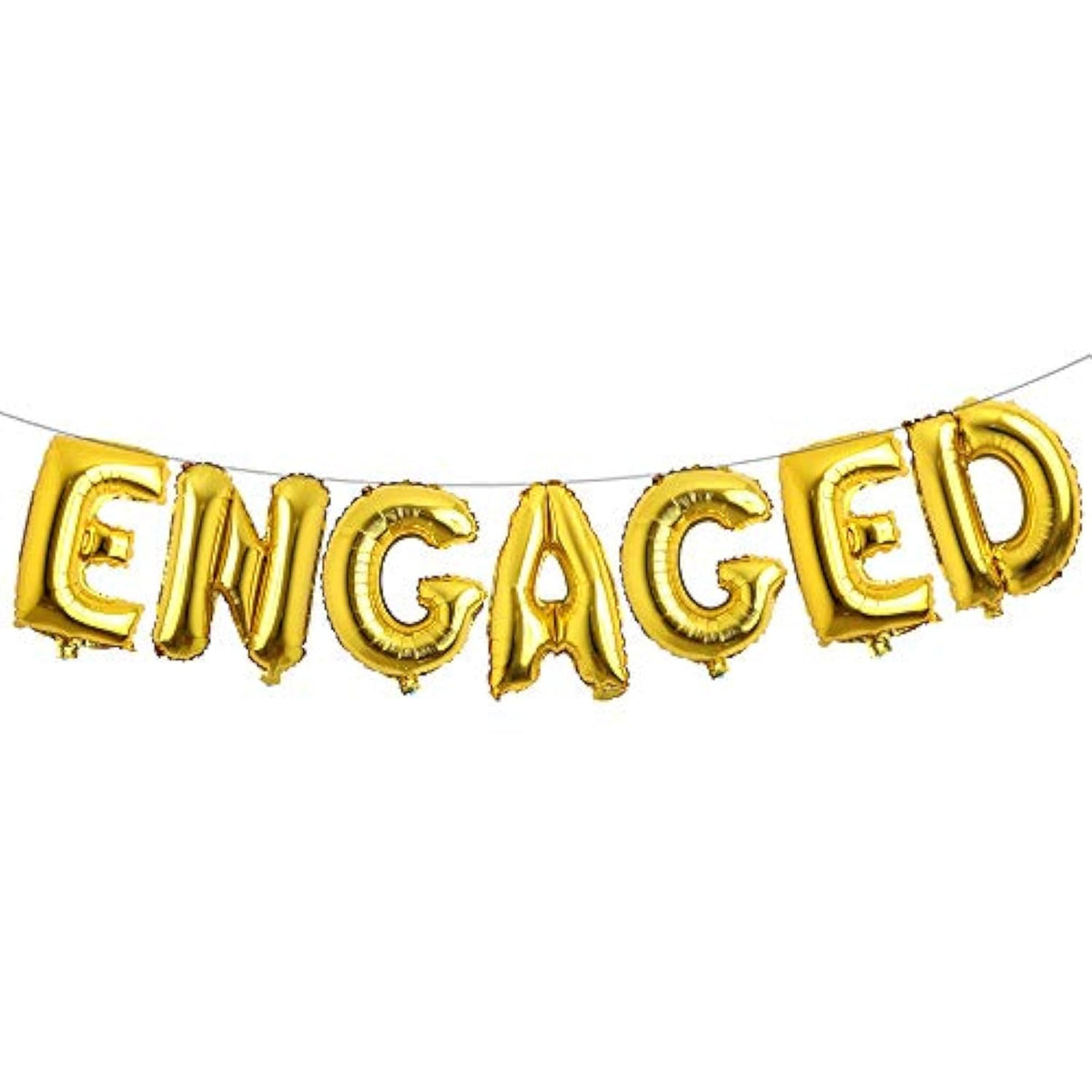 16 Inch Multicolored Engaged Af Balloon Letters Banner Engagement Party Decorations Supplies (13Pcs, Gold, Unisex-Adults)