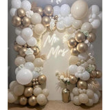 60PCS Nude White Gold Balloons for Boho Wedding, Birthday & Party Decorations