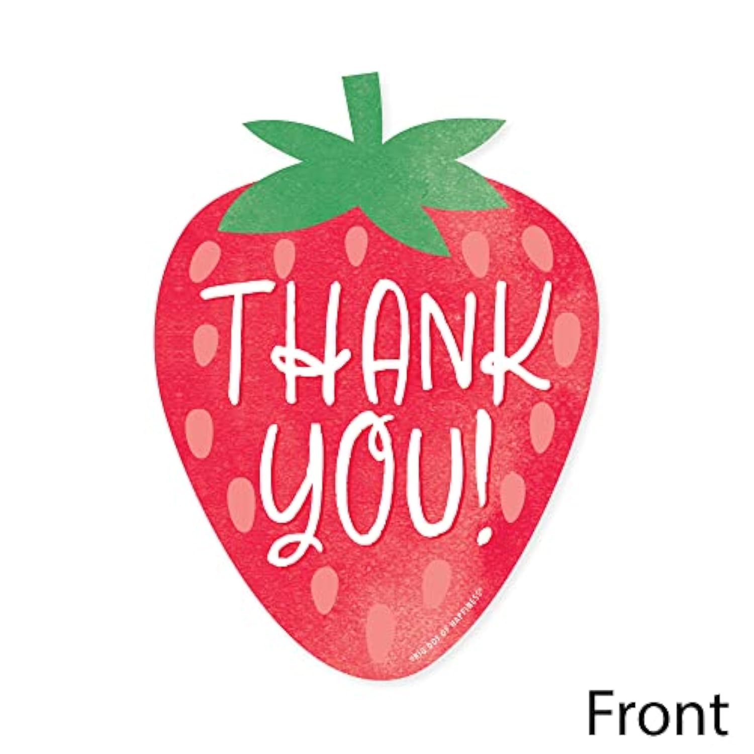 Big Dot of Happiness Berry Sweet Strawberry - Shaped Thank You Cards - Fruit Themed Birthday Party or Baby Shower Thank You Note Cards with Envelopes - Set of 12