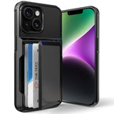 For Iphone 14 Case Wallet With Card Holder [Max 5 Cards] Dual Layer Heavy Duty Shockproof Drop Protection Hidden Flip Id Slot Phone Cover For Men Women, 6.1 Inch Black