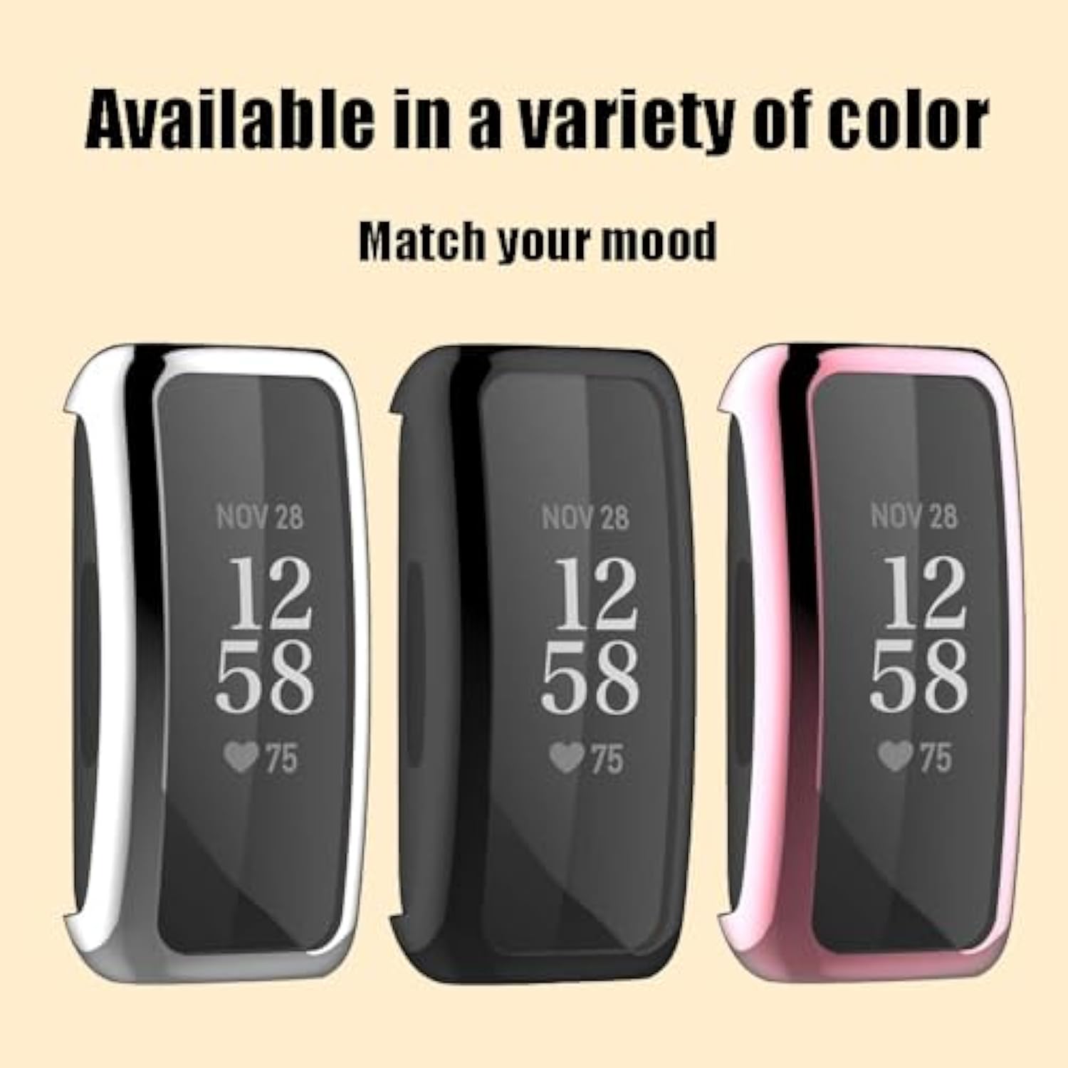 Screen Protector Case For Fitbit Inspire 3/2 Smart Watch, 2-Pack Soft Tpu Ultra-Thin Full Face Cover Replacement Bumper Accessories, Clear