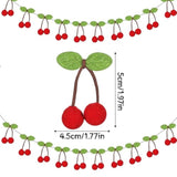 3 Pcs Cherry Garland Decoration Diy Felt Pom Pom Fruit Hanging Decor Cherries Birthday Garlands Banner Cherries Party Decoration For Birthday Wedding Baby Shower Christmas Home Decor