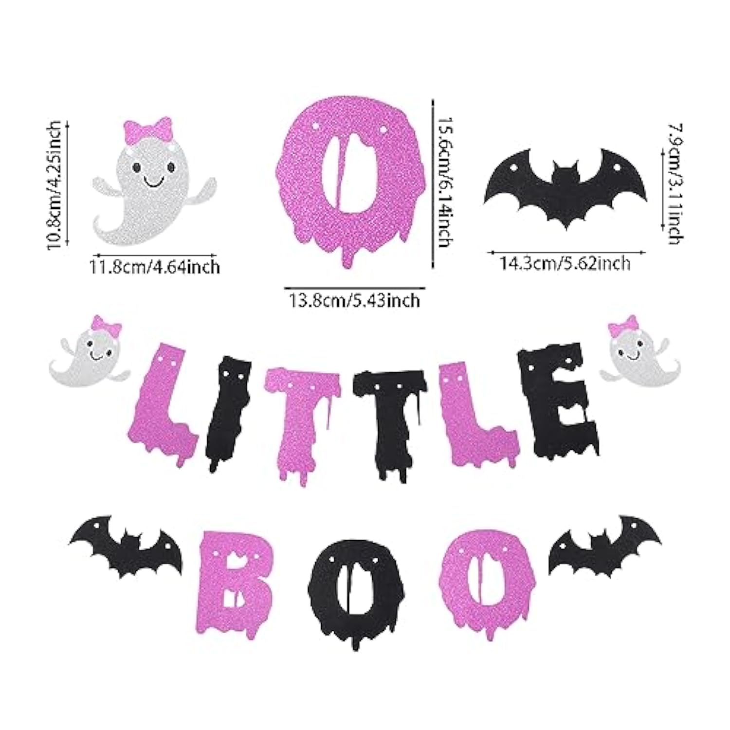 Halloween Little Boo Balloon Arch Kit with Ghost Balloons Banner and Bat Stickers