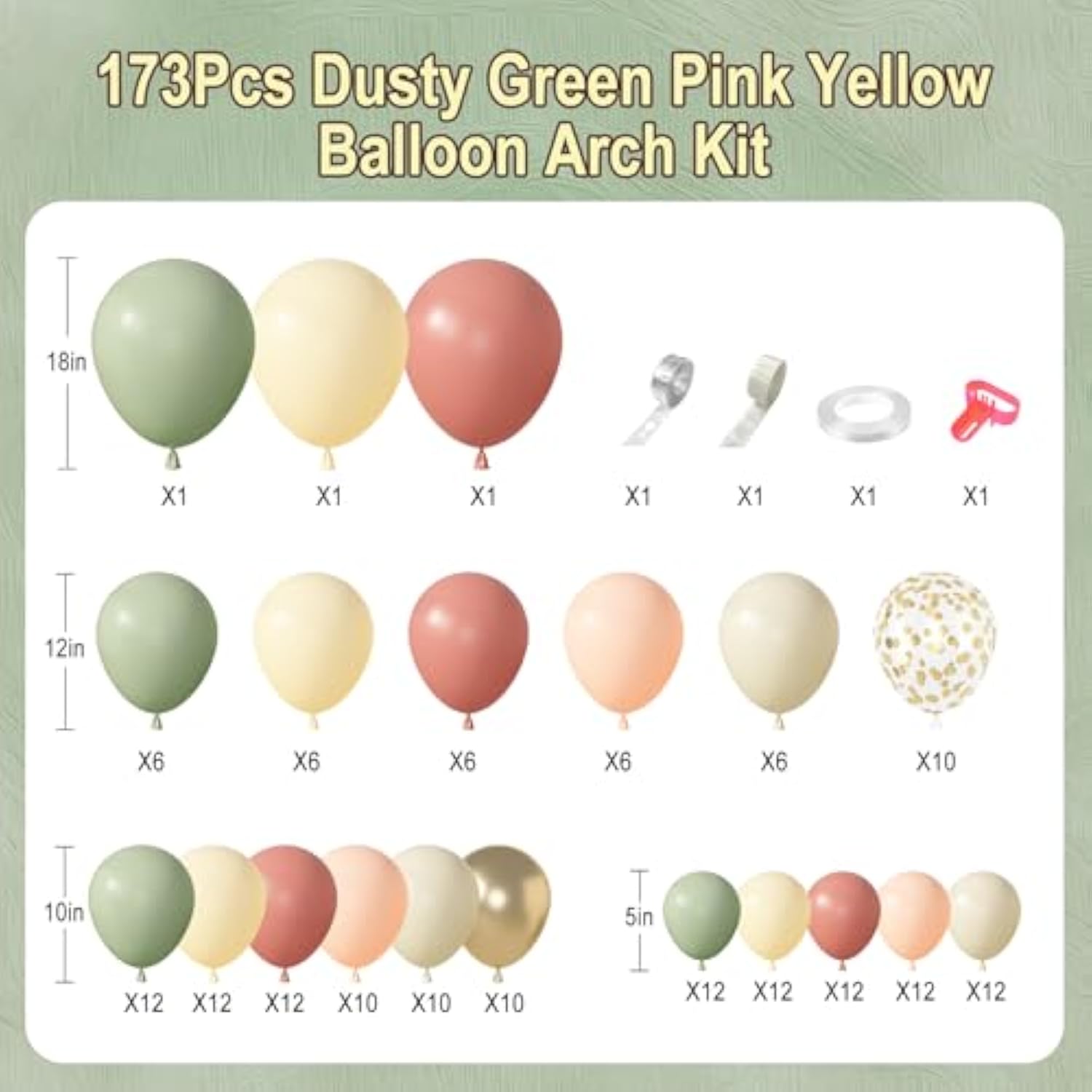 Dusty Pink Balloon Arch Kit: Peach, Green & Gold Party Garland