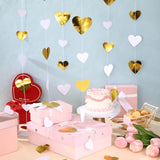 10 Pack 130Ft White-Gold Holographic Heart Party Garland Asymmetrical Love Hanging Banners For Wedding Engagement Anniversary Bachelorette Bridal Shower Birthday Decoration