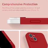 Compatible With 13 Case With Screen Protector, (Camera Protection & Soft Microfiber Lining) Liquid Silicone Phone Case 6.1 Inch 2021, Red