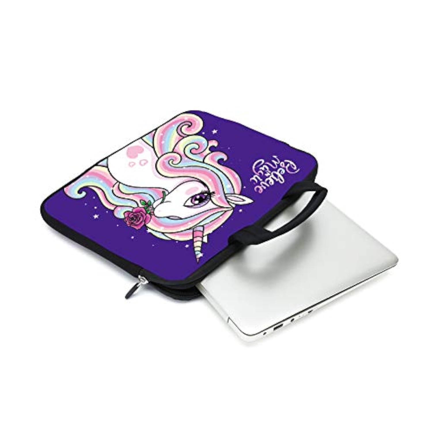 Laptop Sleeve Case 11.6" 12.1 Inch Neoprene Laptop Sleeve/Notebook Computer Pocket Case/Chromebook Case/Tablet Briefcase Carrying Bag Compatible For Men? Women ?Boys? Girls (Cute Unicorn)