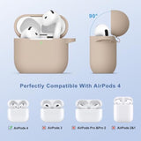 Soft Silicone Protective Case for Apple AirPods 4th Generation with Lanyard and Keychain, Wireless Charging Compatible, 12 Beautiful Colors, Full Protection, Shock Resistant, Drop Protection, 1-Year Warranty