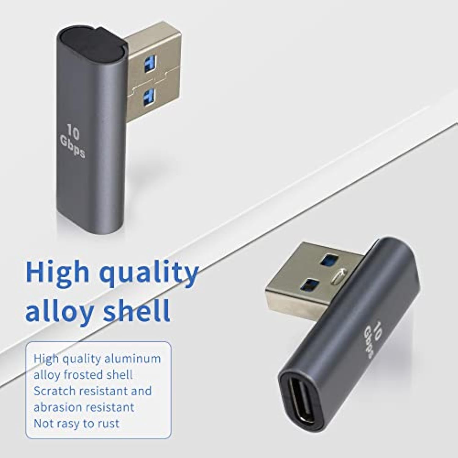 90°Usb 3.1 To Usb C Adapter Usb A Male To Type C Female Right Angle Coupler 10