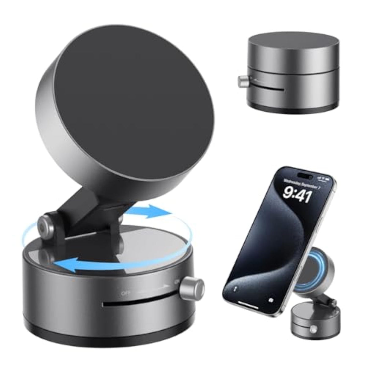 360° Magnetic Suction Car Phone Holder for iPhone 12-16 Series Hands-Free