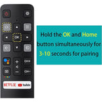 New Bluetooth Remote Rc802V Fnr1 Fit For Tcl Tv 40S334 50S434 55S434 75S434 40S330 70S430 32S334 55S435 50S435 43S43432S6500A 65P8S 65P8 55P8S 49S6800Fs 49S6800 32S6500S 32S6800S 32S6510S 32A325