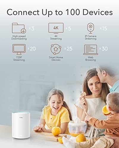 Ac1200 Gigabit Whole Mesh Wifi System, Dual Band, Wifi Extender, High Gain Antennas, Vpn, Cloudflare, Connect Up To 50 Devices, M1300 1-Pack