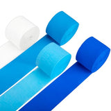 Blue Streamers 8 Rolls Crepe Paper Streamers Party Decorations for Blue Birthday Party, Wedding, Engagement, Bachelorette and Baby Shower Boy