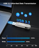 Usb 3.2 Flash Drive 64Gb, Up To 450 Mb/S Read Speed Usb C Memory Stick, Dual Usb C Thumb Drive With Usb Type-C And Usb A, Swivel Metal Pen Drive For Smartphones/Tablet/Laptop/Mac/Car/Tv
