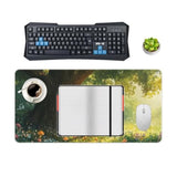 Fox Mouse Pad - Large Gaming Desk Mat With Cheerful Fox In Sunlit Forest Design, Non-Slip, Water-Resistant, Stitched Edges (30X60Cm)