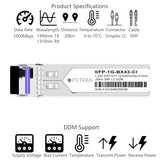 1000Base-Bx Bidi Sfp Optical Transceiver Module Compatible With Cisco Mgbbx1D 1490Nm-Tx/1310Nm-Rx 20Km Dom Simplex Lc Smf