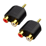 Lemeng (2-Pack) Gold Plated 3.5Mm Stereo To 2-Rca Male To Female Audio Splitter, Dual Rca Jack Adapter