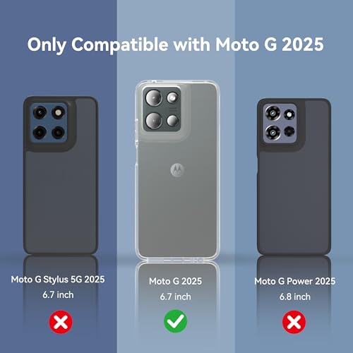 Skin-Feel Phone Case For Motorola Moto G 2025 - Slim Semi-Translucent Frosted Hybrid Tpu/Pc Cover With Raised Screen & Anti-Fall Shockproof Protection (Clear, Moto G 2025)