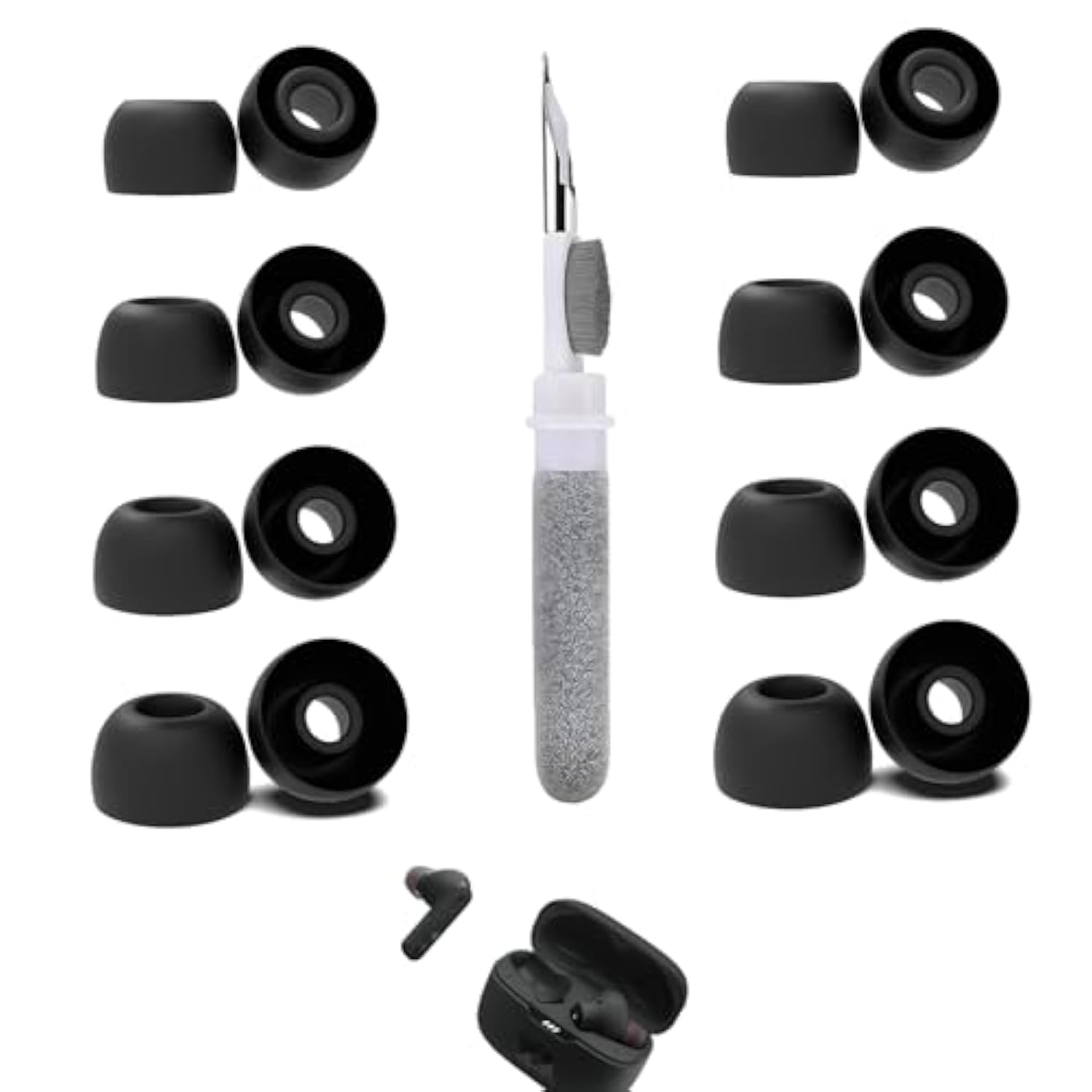 [8 Pairs] Replacement Ear Tips For Jbl Tune 230Nc, With 3 In 1 Cleaner Kit, Silicone Ear Tips (Xs/S/M/L)
