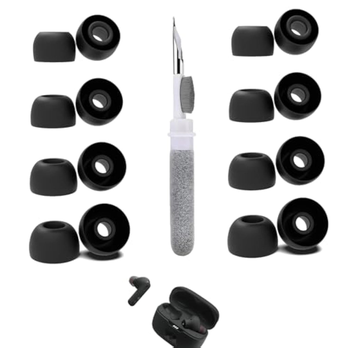 [8 Pairs] Replacement Ear Tips For Jbl Tune 230Nc, With 3 In 1 Cleaner Kit, Silicone Ear Tips (Xs/S/M/L)