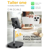 Cell Phone Stand Adjustable For Phone Holder For Desk, Office Desk Accessories Computer Pc For Stand Gaming Essentials Fit Otterbox Case Phones Switch Kindle Ipad Air Tablet 4-10In
