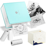 Mini Sticker Printer, Mini Printer Sticker Maker Machine M02, Print Pods Pocket Machine For Diy, Study Notes, Diaries, Thermal Small Portable Maker With Ai App For Home/Office/School, Cyan
