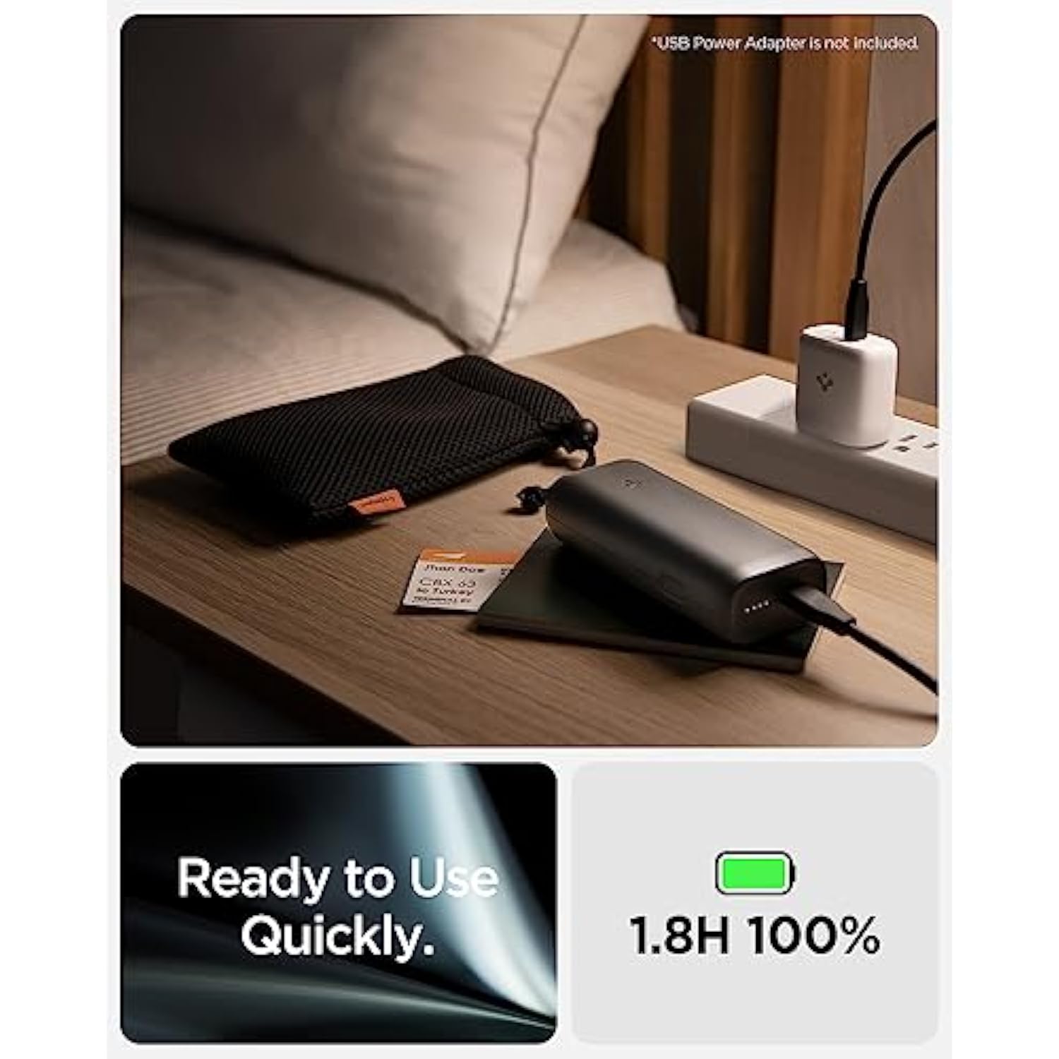 Spigen ArcPack 30W 10000mAh Super-Compact USB C Power Bank for Galaxy S25 S24 z fold flip 6 iPad iPhone 16 15 Pro Max 14 AirPods PD PPS USB Type C Portable Charger Battery Pack [Cable Included]
