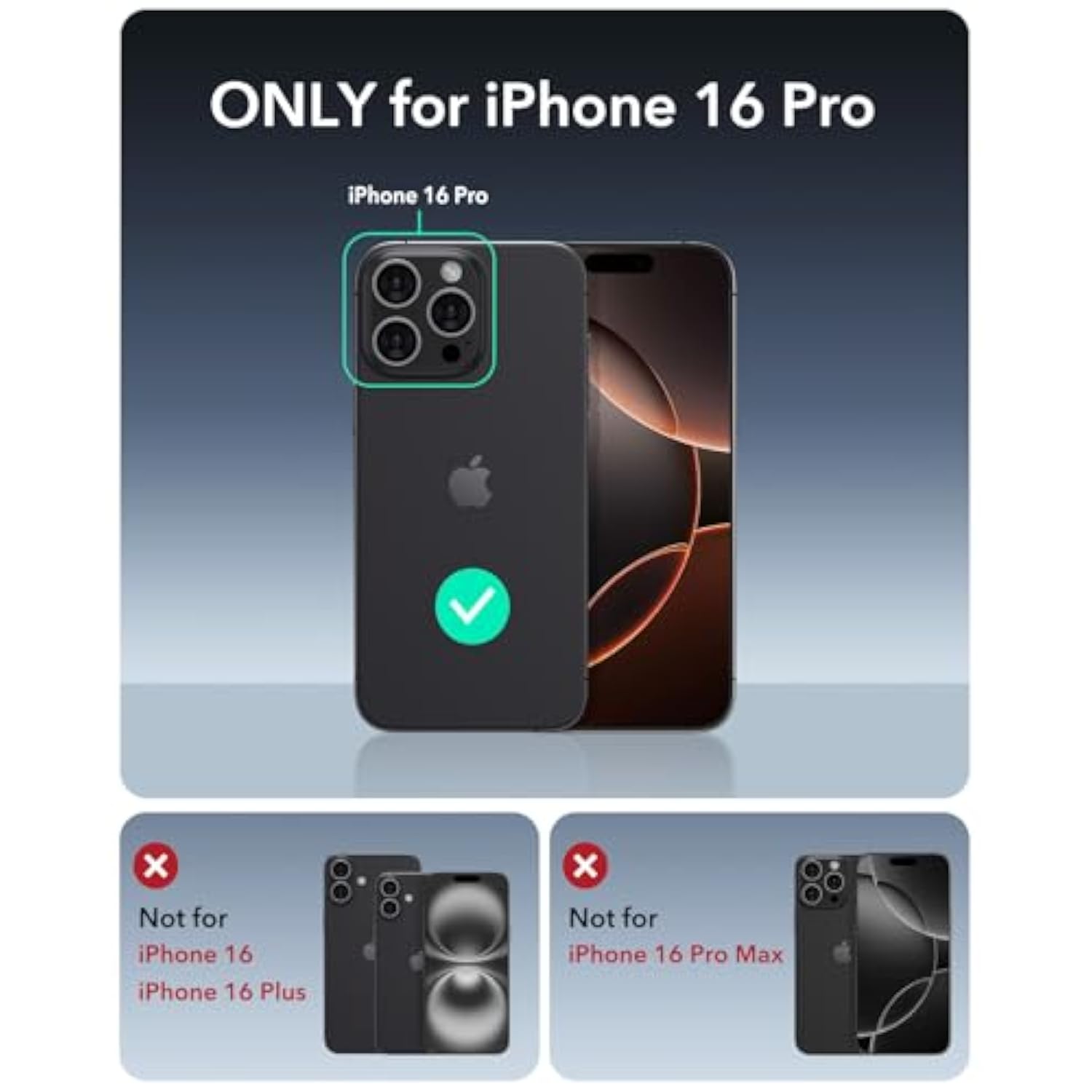 iPhone 16 Pro Case with Stand, 23FT Drop Protection, MagSafe, Cyber Series, Black