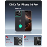 iPhone 16 Pro Case with Stand, 23FT Drop Protection, MagSafe, Cyber Series, Black