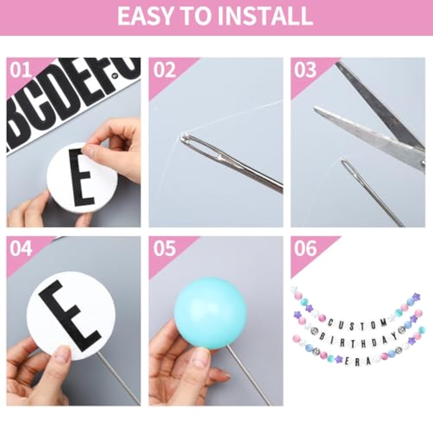 Giant Friendship Bracelet Garland Kit, Diy Birthday Banner With Letters Ball Jumbo Customizable Friendship Bracelet Decor For Halloween Christmas Wedding Party(Macaron)