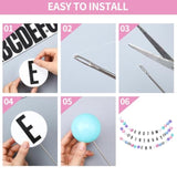 Giant Friendship Bracelet Garland Kit, Diy Birthday Banner With Letters Ball Jumbo Customizable Friendship Bracelet Decor For Halloween Christmas Wedding Party(Macaron)