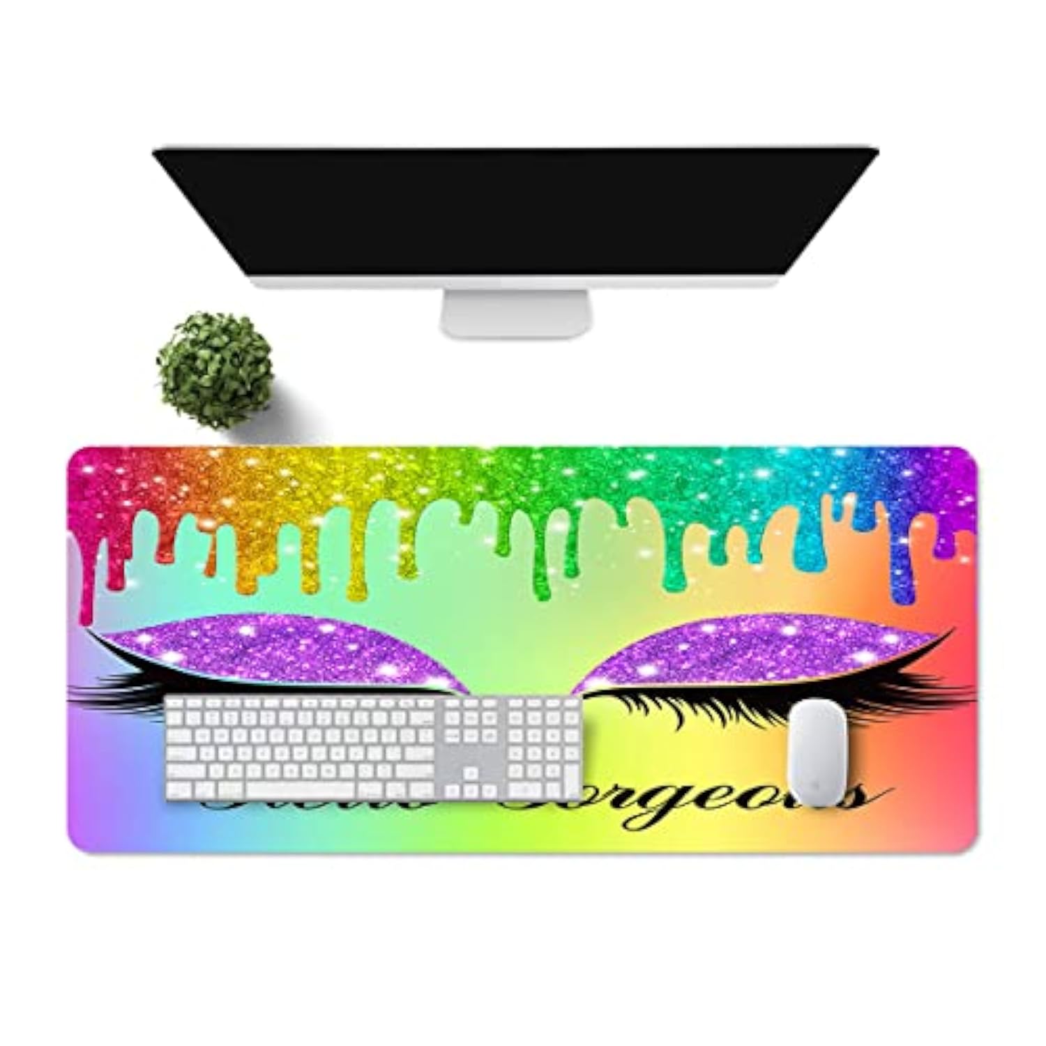 Hello Gorgeous Large Mouse Pad 31.5X11.8X0.12 Inches Long Table Pad Keyboard Pad Desktop Accessories Game Mouse Pad For Studio Desk Computer Desk Bdlsmn128