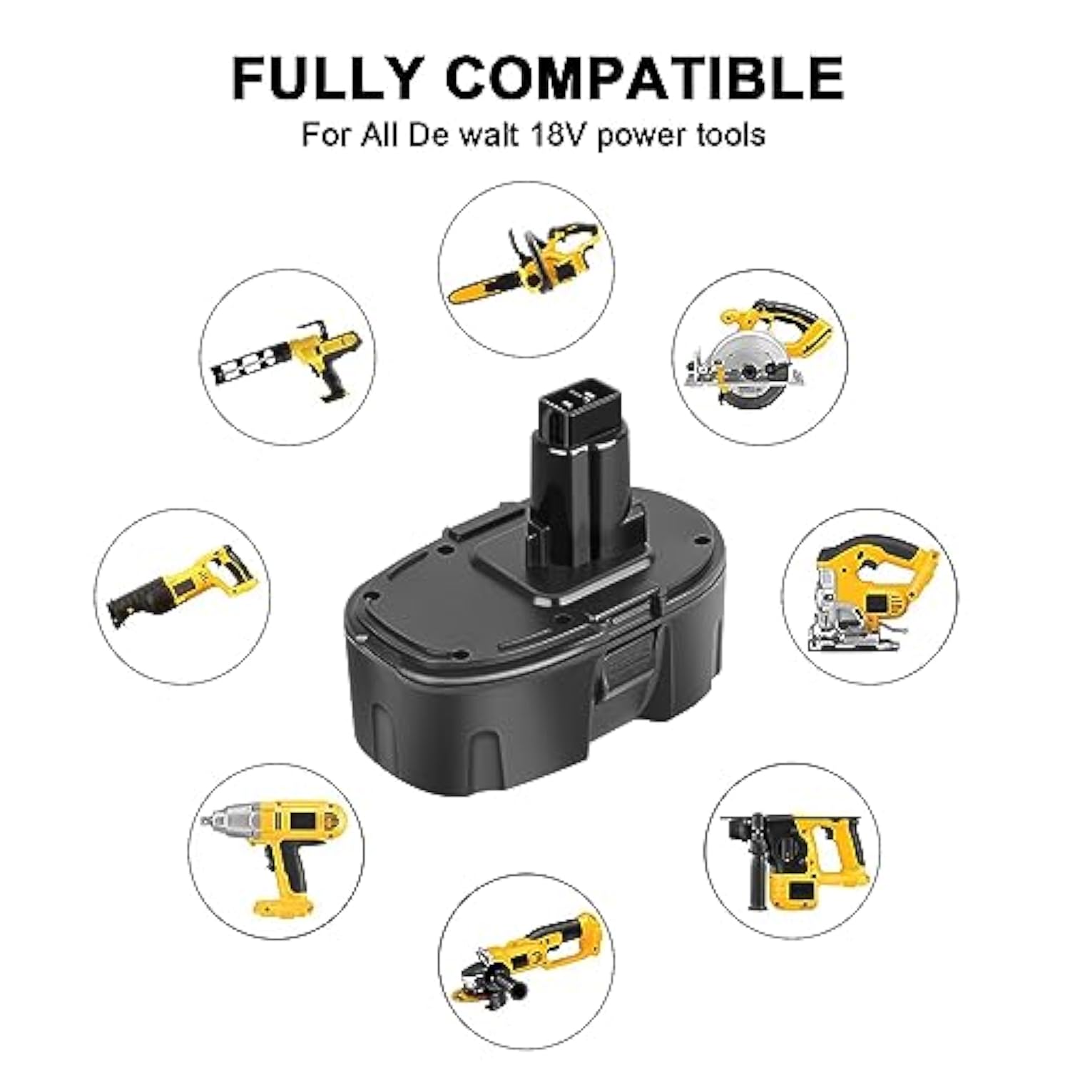 2-Pack 4.5Ah Replacement Battery For Dewalt 18V Xrp Battery Compatible For Dewalt 18V Battery Dc9096 Dc9098 Dc9099 Dw9095 Dw9096 Dw9098 De9039 Cordless Power Tools