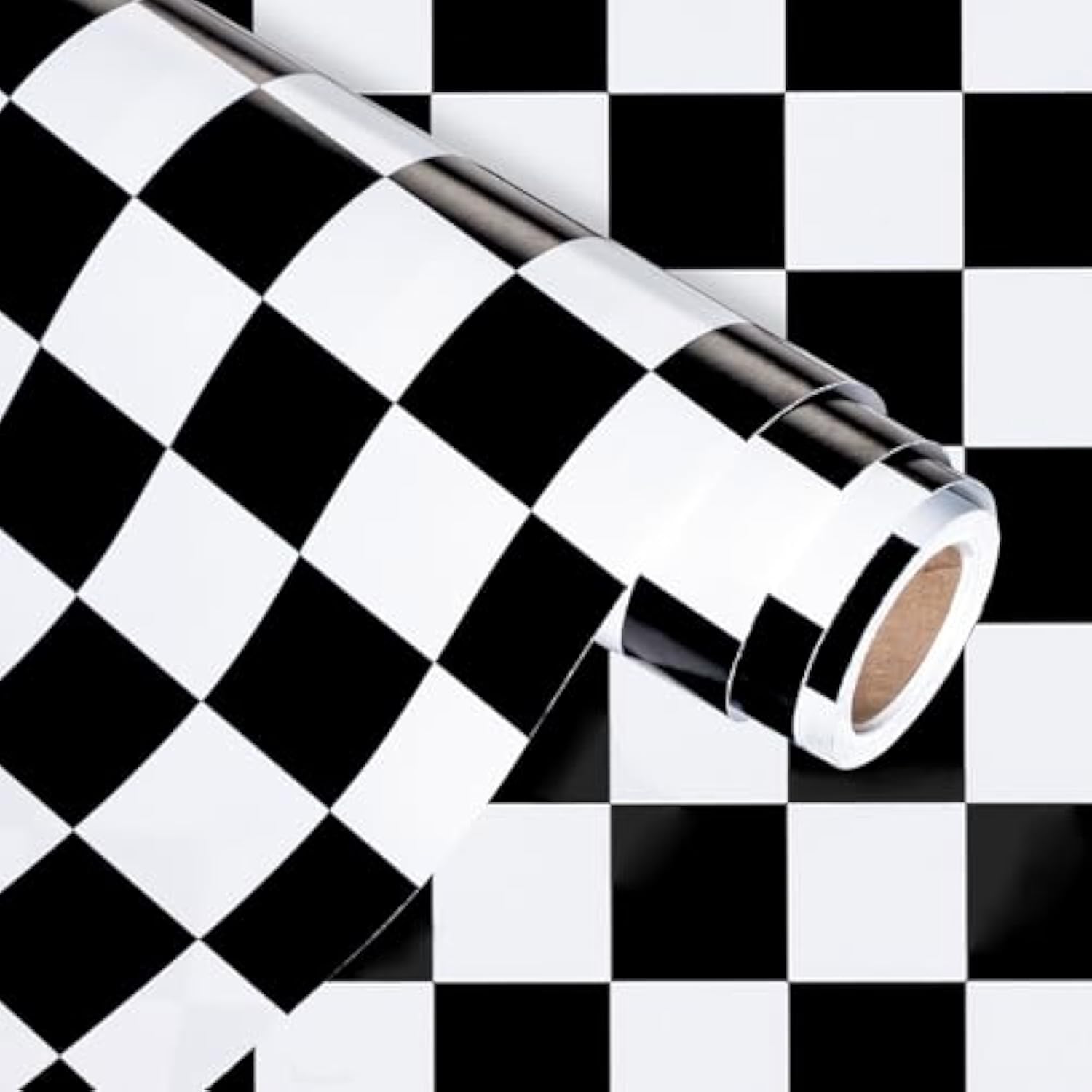 Checkered Flag Wrapping Paper 17"x33' Race Car Birthday Gift Wrap