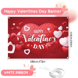 Happy Valentine'S Day Banner 72X44 Inch Backdrop For Photography, Party Decorations, Romantic Love Valentine Decorations
