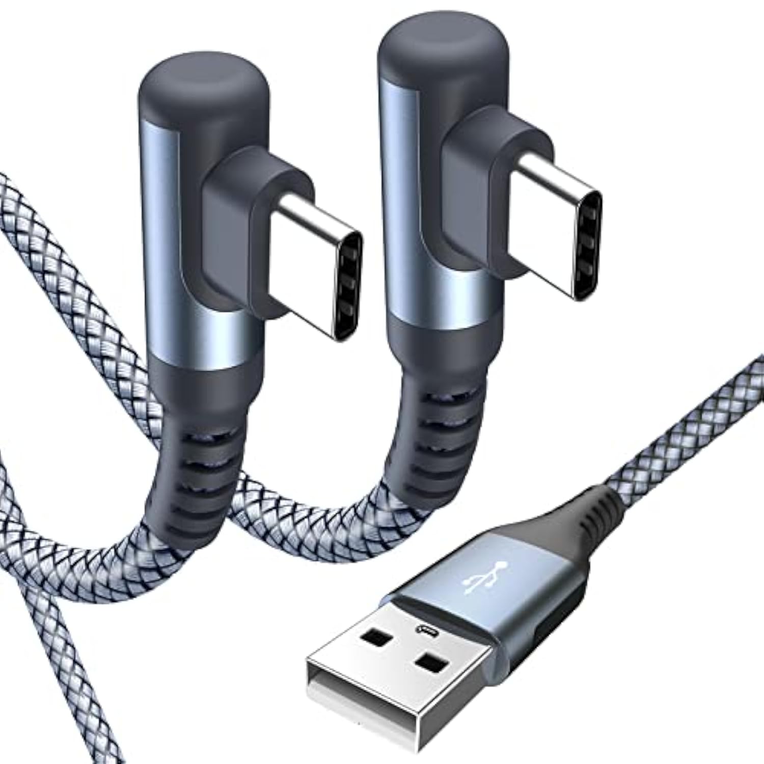 Usb C Cable Right Angle [2-Pack, 6.6Ft+6.6Ft], Usb Type C Charger Fast Chargin