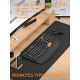 Wireless Keyboard And Mouse Combo, 2.4G Wave Keys Ergonomic Keyboard With Palm Rest And 3 Dpi Silent Mouse, Compact Size For Natural Typing, Spill-Resistant, For Windows/Pc/Laptop/Mac(Black)